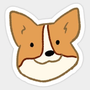 Cute Corgi face art Sticker